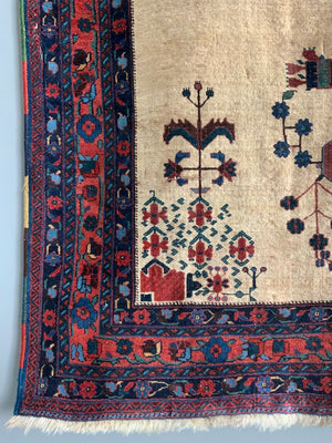 Afshar antique cream field rug (171 x 157cm)