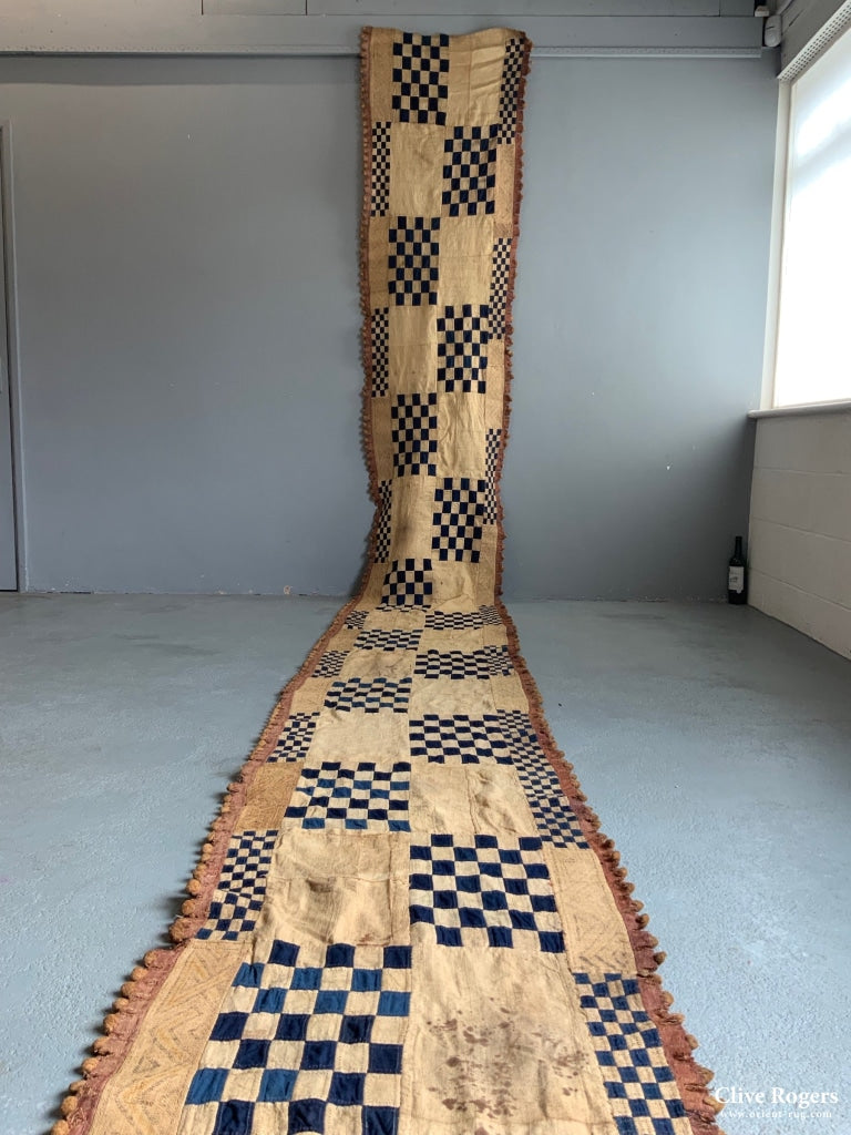 African Kuba Congolese Rafia & Cotton Long Hanging (670 X 65Cm)