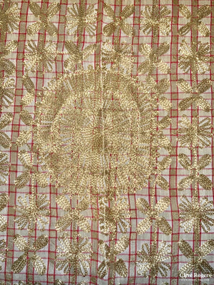 Embroidered Silk (136 X 128 Cm)