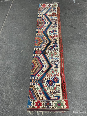 Anatolian Kilim Fragment (364 X 77Cm) Kilim