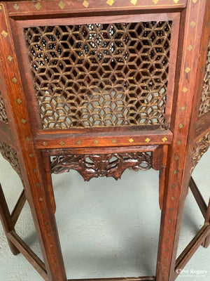 Anglo-Indian Punjab Inlaid Octagonal Hardwood Table ( 61 X 61Cm)