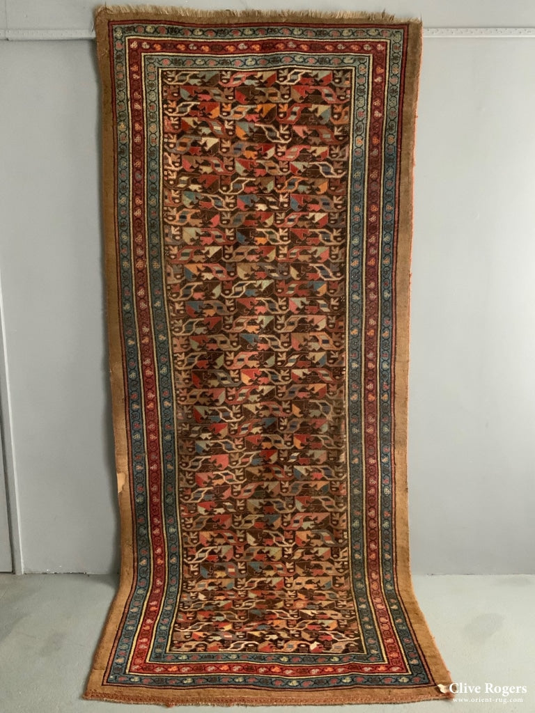 Antique Kurdish Bidjar Long Rug (310 X 132Cm) Rug