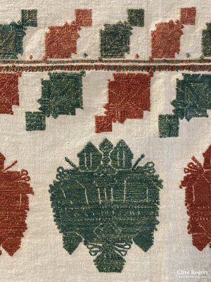 Asytpalaia Dodecanese Embroidered Valance Commissioned Circa 1700 Embroidery