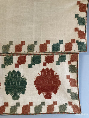Asytpalaia Dodecanese Embroidered Valance Commissioned Circa 1700 Embroidery