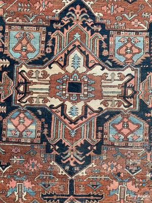 Azeri Heriz Antique Oversize Carpet ( 380 X 300 Approx )