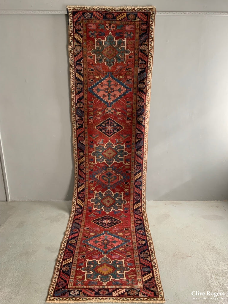 Azeri Karajah Heriz Type Vintage Runner (366 X 97Cm) Runner