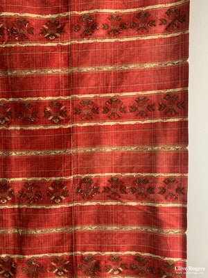 W Or S.e. Asian () Fine Cotton Brocade With Gilt (200 X 111Cm)