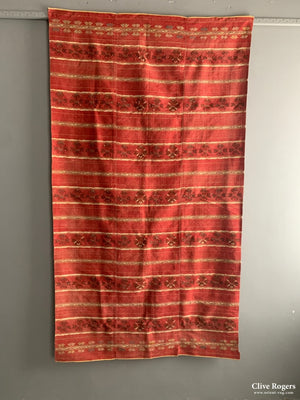 W Or S.e. Asian () Fine Cotton Brocade With Gilt (200 X 111Cm)