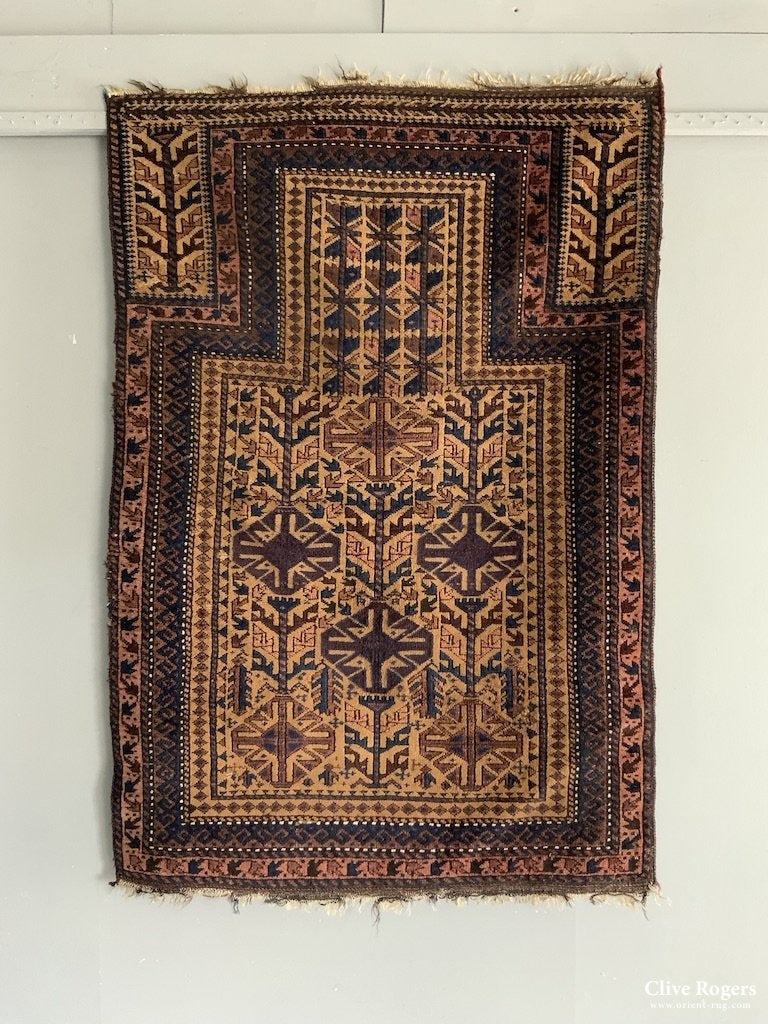 Balouch Antique Camel Prayer Rug Circa 1920 (130 X 89Cm)