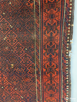 Balouchistan Fine Antique Part Silk Rug (168 X 104Cm)