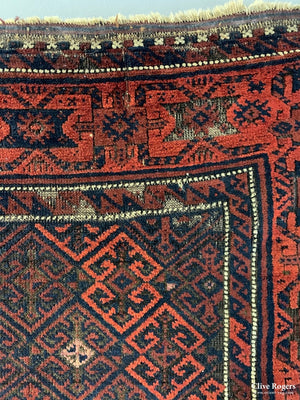 Balouchistan Fine Antique Part Silk Rug (168 X 104Cm)