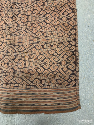 Borneo Dyak Cotton Warp Ikat Skirt Depicting Crocodiles() Mid 20Th Cent Skirt