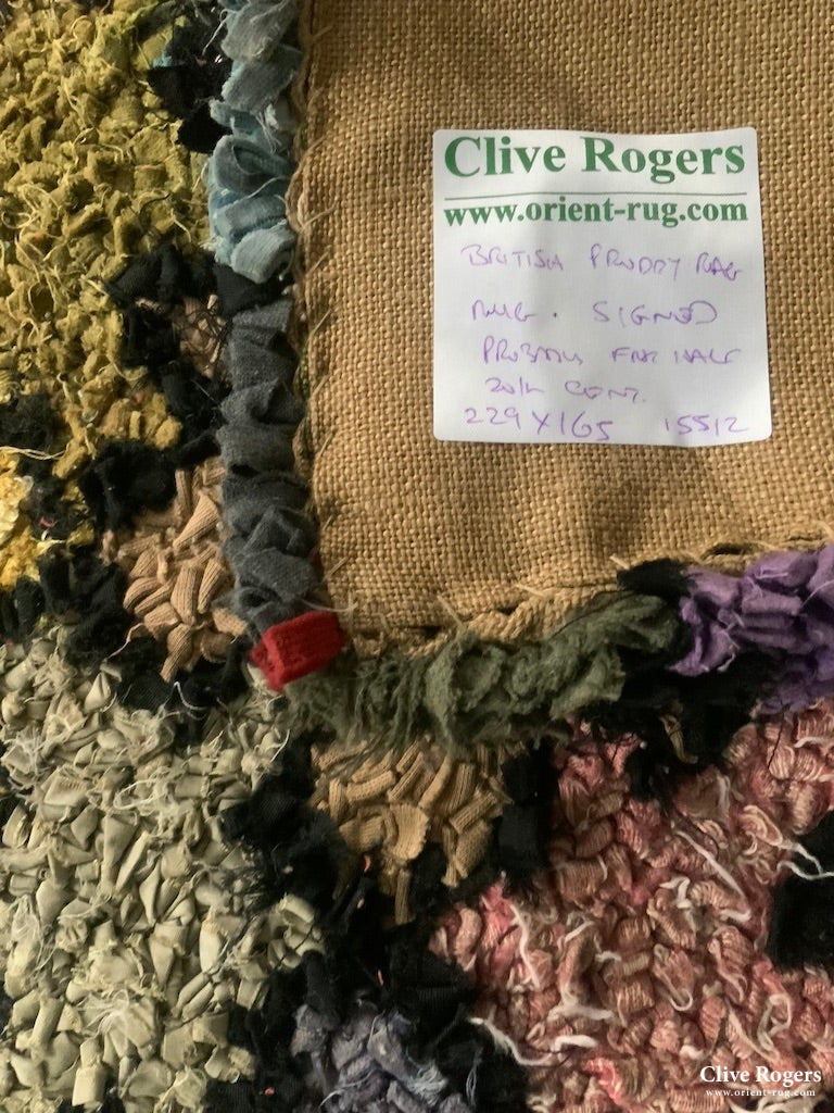 Hooky Rag Rugging Canadian or British Hooky / Proddy rag rug (229 x 165cm) - Clive Rogers