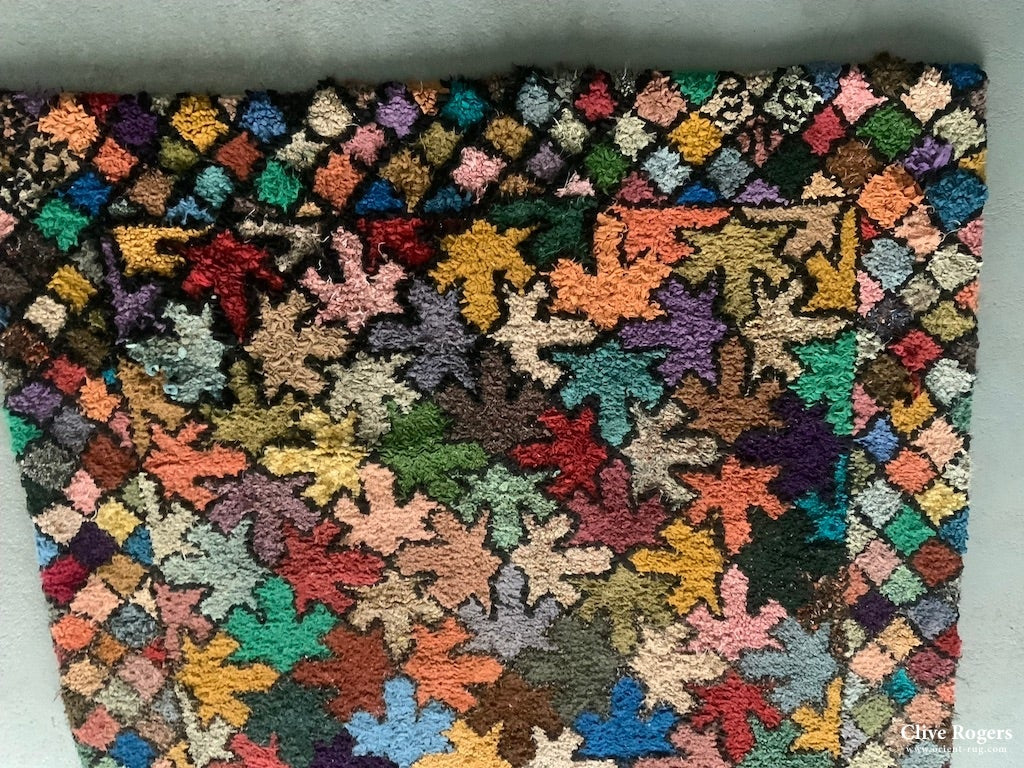 Canadian or British Hooky / Proddy rag rug (229 x 165cm) - Clive Rogers