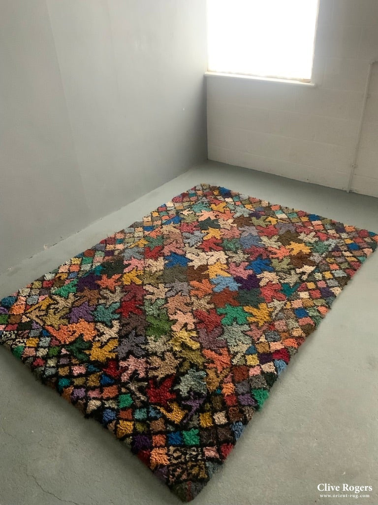 Canadian or British Hooky / Proddy rag rug (229 x 165cm) - Clive Rogers