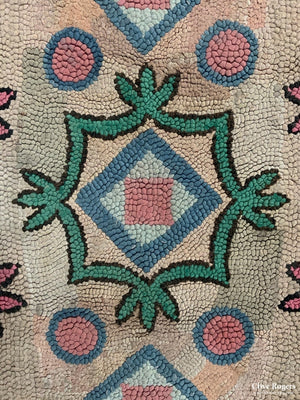 British Folk Art North Country Hooky / Proddy Rag-Rug First Half 20Th C Rug