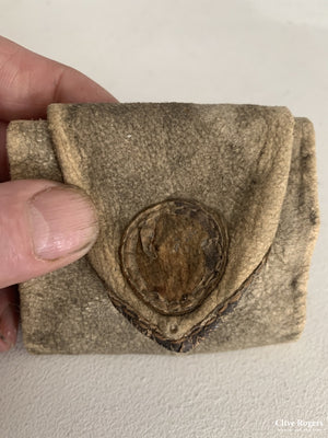 Canadian Ojibwe Small Buckskin Folding Purse 19Th Cent Purse