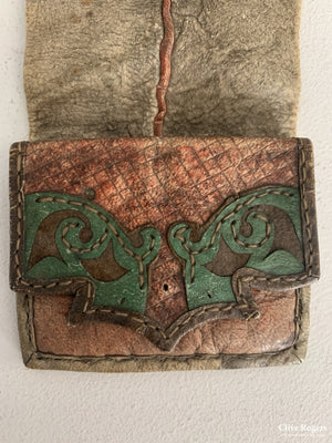 Canadian Ojibwe Small Buckskin Folding Purse 19Th Cent Purse