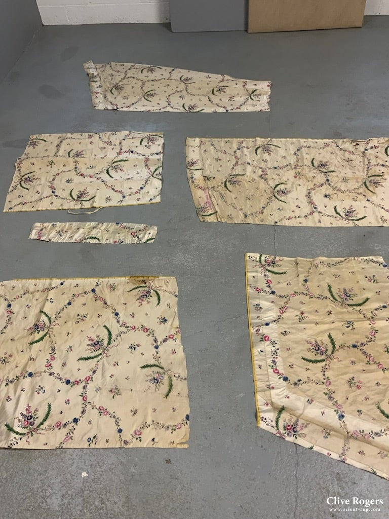Canton Antique Chinese Painted Silk Frgments ( Collection )