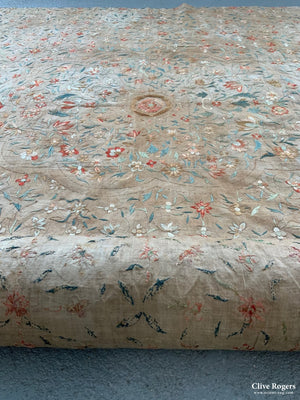 Canton / Macao Silk Embroidered Fragment (184 X 137 Cm)