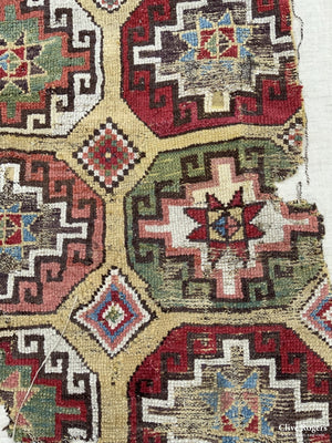 Mounted Rug Fragment (114 X 134Cm)