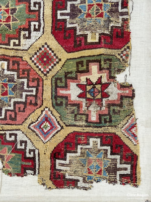 Mounted Rug Fragment (114 X 134Cm)