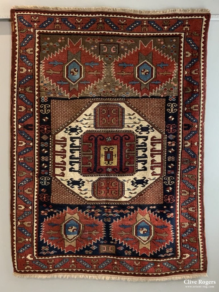 Caucasian Antique Karachov Kasak Rug ( 210 X 162 Cm ) Rug