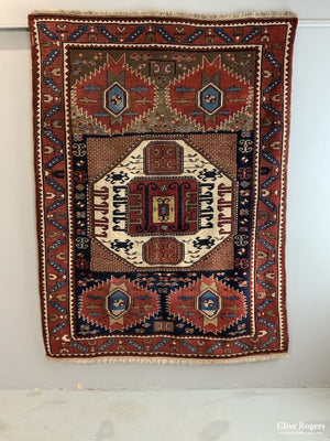 Caucasian Antique Karachov Kasak Rug ( 210 X 162 Cm ) Rug