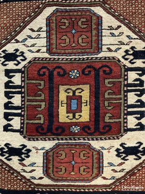 Caucasian Antique Karachov Kasak Rug ( 210 X 162 Cm ) Rug