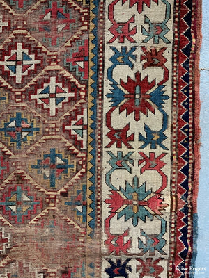 Caucasian Antique Rug In Trellis Design (238 X 120Cm)