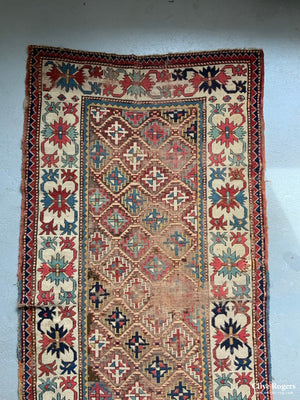 Caucasian Antique Rug In Trellis Design (238 X 120Cm)