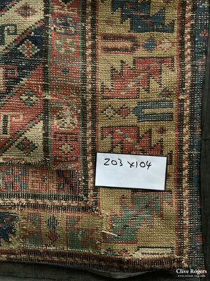 Caucasian Antique Stripped Shirvan Rug ( 203 X 104 Cm )