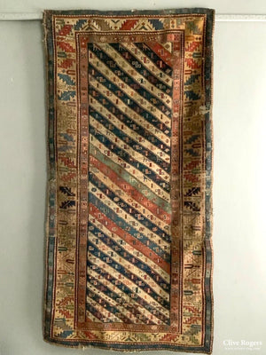 Caucasian Antique Striped Shirvan Rug (203 X 104Cm)