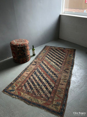 Caucasian Antique Stripped Shirvan Rug ( 203 X 104 Cm )