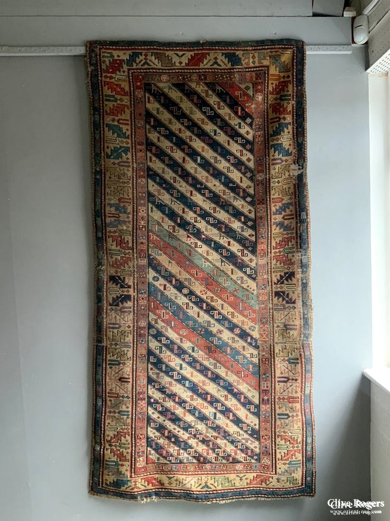 Caucasian Antique Striped Shirvan Rug (203 X 104Cm)