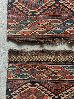 Caucasian Shahsavan Antique Soumak Panels (48 X 58Cm Each )