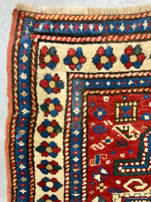 Caucasian Small Antique Kazak Rug ( 158 X 117 Cm )