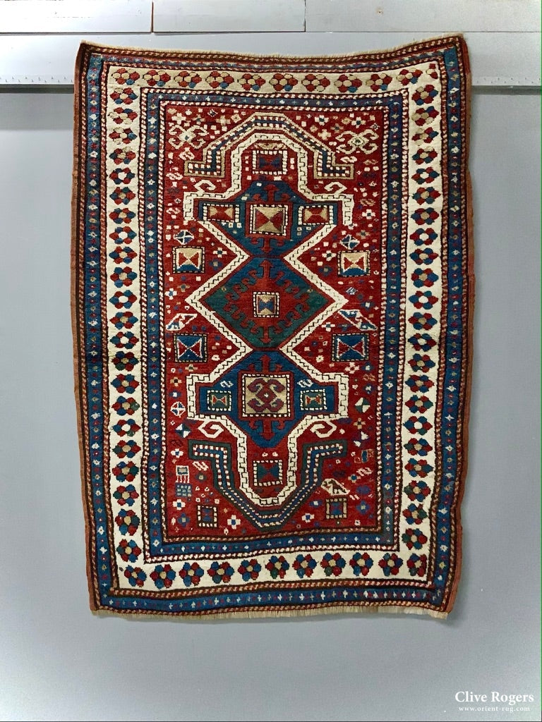 Caucasian Small Antique Kazak Rug ( 158 X 117 Cm )