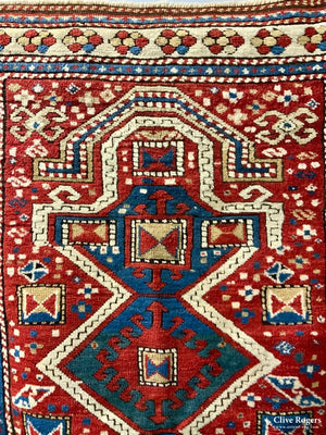 Caucasian Small Antique Kazak Rug ( 158 X 117 Cm )