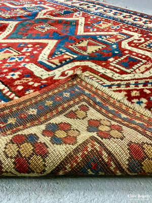 Caucasian Small Antique Kazak Rug ( 158 X 117 Cm )