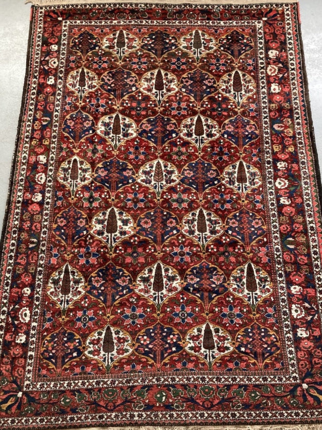 Persian Bactiar Carpet With Lattice Garden Design Mid Cent Carpet