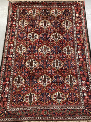 Persian Bactiar Carpet With Lattice Garden Design Mid Cent Carpet