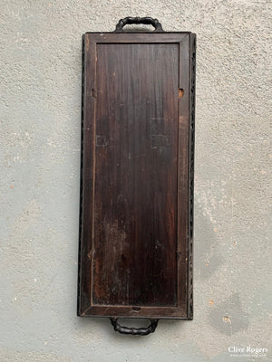 Chinese Antique Embroidered Sleevebands As A Tray ( 64 X 24Cm)