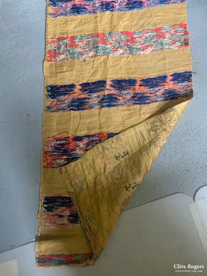 Chinese Antique Yellow Silk Brocade Fragment (252 X 60 Cm)