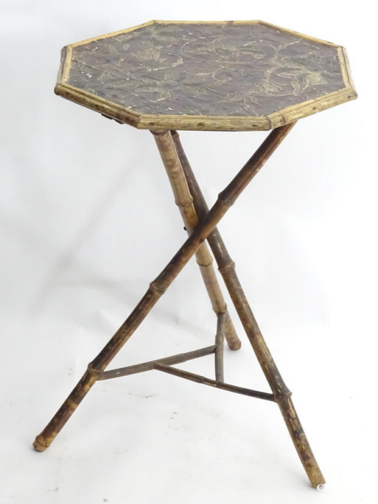 Chinese Bamboo Occasional Table / Jardinière Stand 1920S