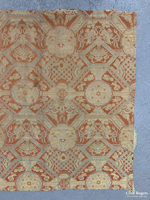 Chinese / Japanese Silk Lampas Early 20Th Cent Lampas