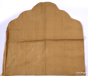 Chinese Silk Mask Throne Back Lining In Imperial Yellow Possibly For A Tibetan Abbot Or Diety Silk