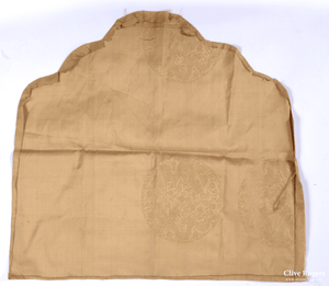 Chinese Silk Mask Throne Back Lining In Imperial Yellow Possibly For A Tibetan Abbot Or Diety Silk