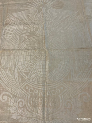 Commemorative Silk Cover Chicago Worlds Fair 1892 & 3 (196 X 130Cm)