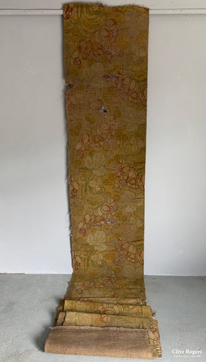 Two Antique Art Nouveau Chenille Carpeting (2) (Af) Circa 1900 Runner